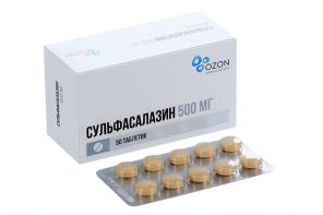 Сульфасалазин 500 мг, 50 шт, таблетки покрытые пленочной оболочкой ...