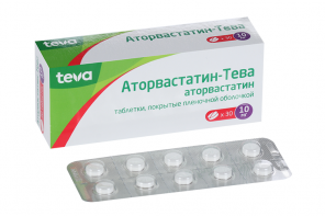Аторвастатин-Тева 10 мг, 30 шт, таблетки покрытые пленочной оболочкой ...