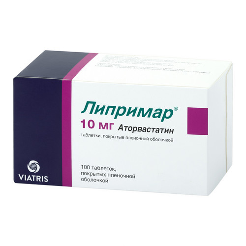 Липримар 10 мг, 100 шт, таблетки покрытые пленочной оболочкой (Д ...