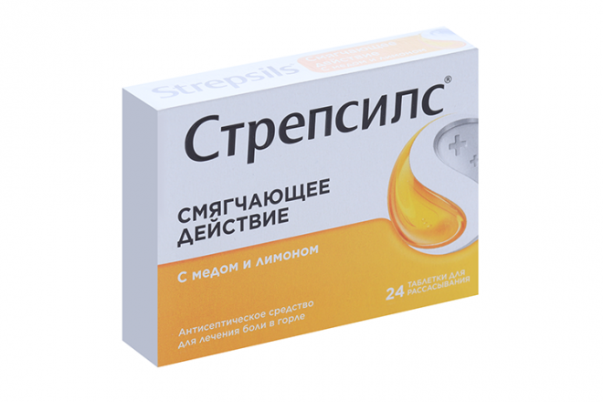 Стрепсилс, 24 шт, таблетки для рассасывания медово-лимонные – купить по ...