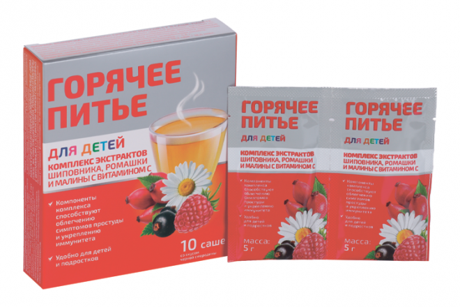 Комплекс экстрактов Горячее питье дет шиповник/ромашка/малина и вит С ...