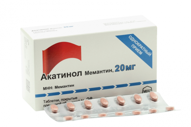 Акатинол Мемантин 20 мг, 98 шт, таблетки покрытые пленочной оболочкой ...