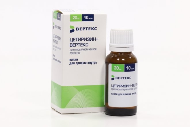 Цетиризин-ВЕРТЕКС 10 мг/мл, 20 мл, капли для приема внутрь –  по .