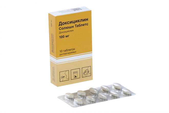 Доксициклин Солюшн Таблетс 100 мг, 10 шт, таблетки диспергируемые ...