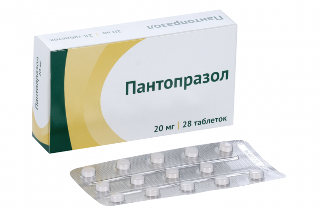 Пантопразол 20 мг, 28 шт, таблетки кишечнорастворимые покрытые ...