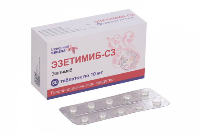 Эзетимиб-СЗ 10 мг, 60 шт, таблетки – купить по цене 670 руб. в интернет ...