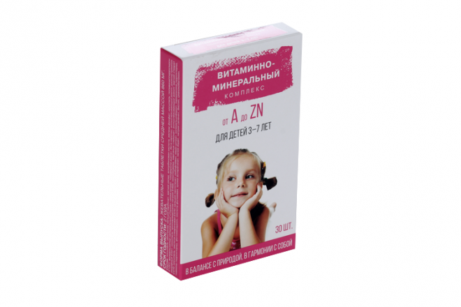 Витаминно-Минеральный компл от А до Цинка д/детей 3-7 лет, 30 шт ...