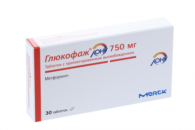 Глюкофаж Лонг 750 мг, 30 шт, таблетки пролонгированного действия ...