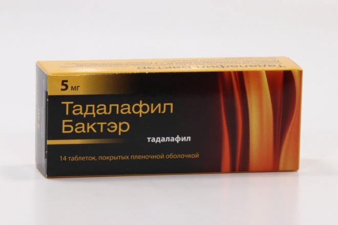 Тадалафил Бактэр 5 мг, 14 шт, таблетки покрытые пленочной оболочкой ...