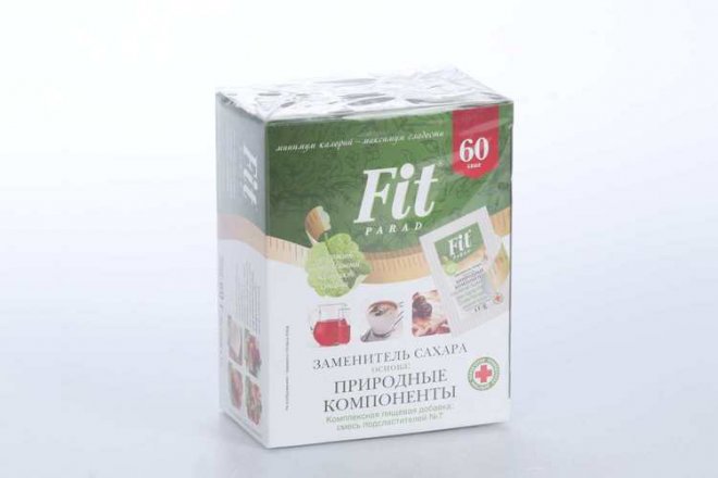 Сахарозаменитель FitParad №7 стевиозид/сукралоза/эритрит саше, 60 шт ...