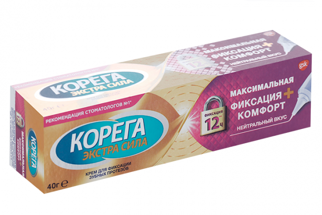 Крем Корега Максимальная фиксация+комфорт д/зуб протезов, 40 г – купить ...