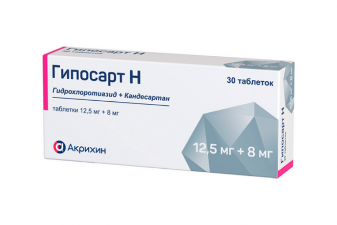 Гипосарт Н 12.5 мг+8 мг, 30 шт, таблетки – купить по цене 406 руб. в ...