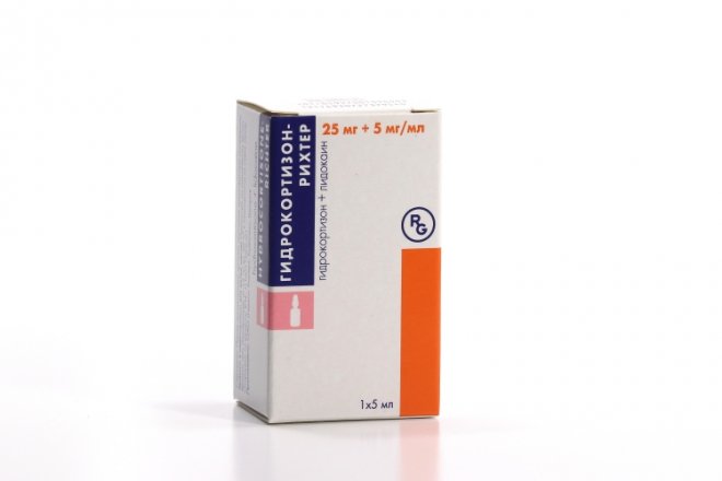 Гидрокортизон-Рихтер 25 мг+5 мг/мл, 5 мл, суспензия для инъекций .