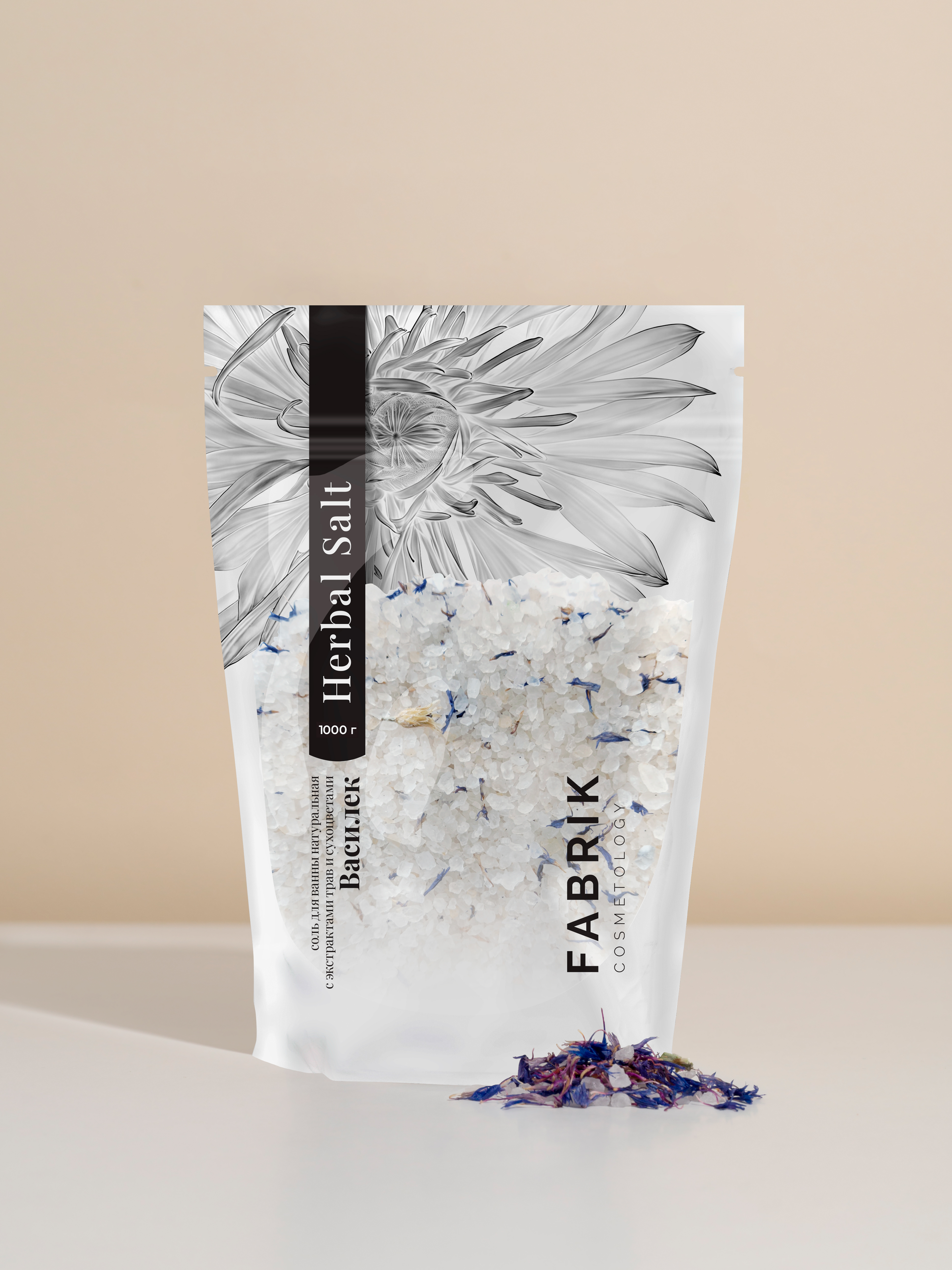 Соль для ванны "Василек" Herbal Salt 1000 гр Fabrik Cosmetology