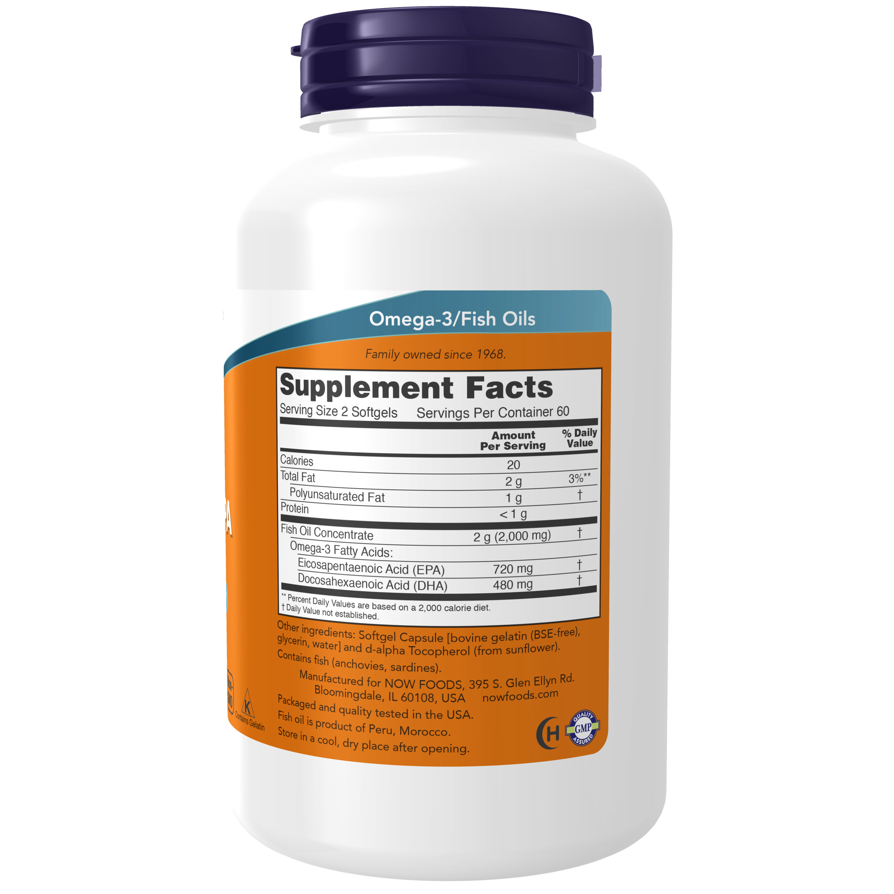 Омега 3, 1200 мг NOW Super Omega-3 EPA, 120 мягких капсул, Рыбий жир, для сердца и сосудов