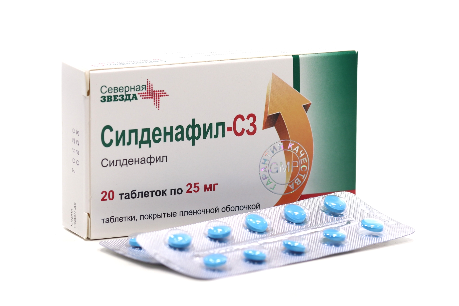 Силденафил-СЗ 25 мг, 20 шт, таблетки покрытые пленочной оболочкой Северная  звезда – купить по цене 255 руб. в интернет-магазине Аптеки Плюс в Москве
