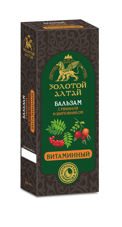 Бальзам Золотой Алтай б/алког Витаминный рябина/шиповник, 250 мл