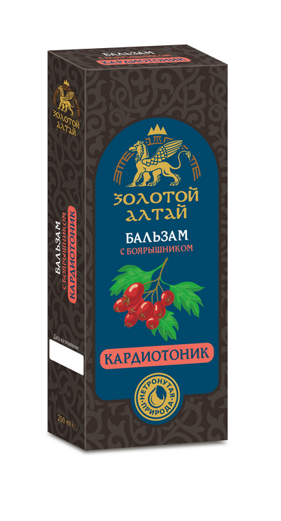 Бальзам Золотой Алтай б/алког Кардиотоник с боярышником, 250 мл