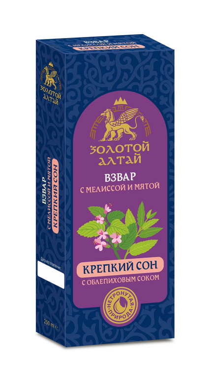 Взвар Золотой Алтай б/алког Крепкий сон с Облепиховым соком мята/мелисса, 250 мл