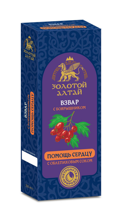 Взвар Золотой Алтай б/алког Помощь сердцу с Облепиховым соком и боярышником, 250 мл