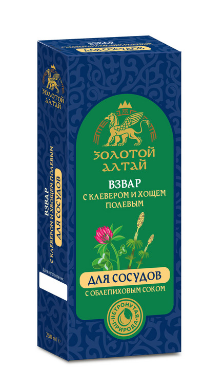 Взвар Золотой Алтай б/алког Для сосудов с Облепиховым соком клевер/хвощ, 250 мл