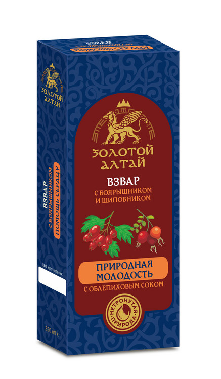 Взвар Золотой Алтай б/алког Природная молодость облепихи сок/шипов/боярышник, 250 мл
