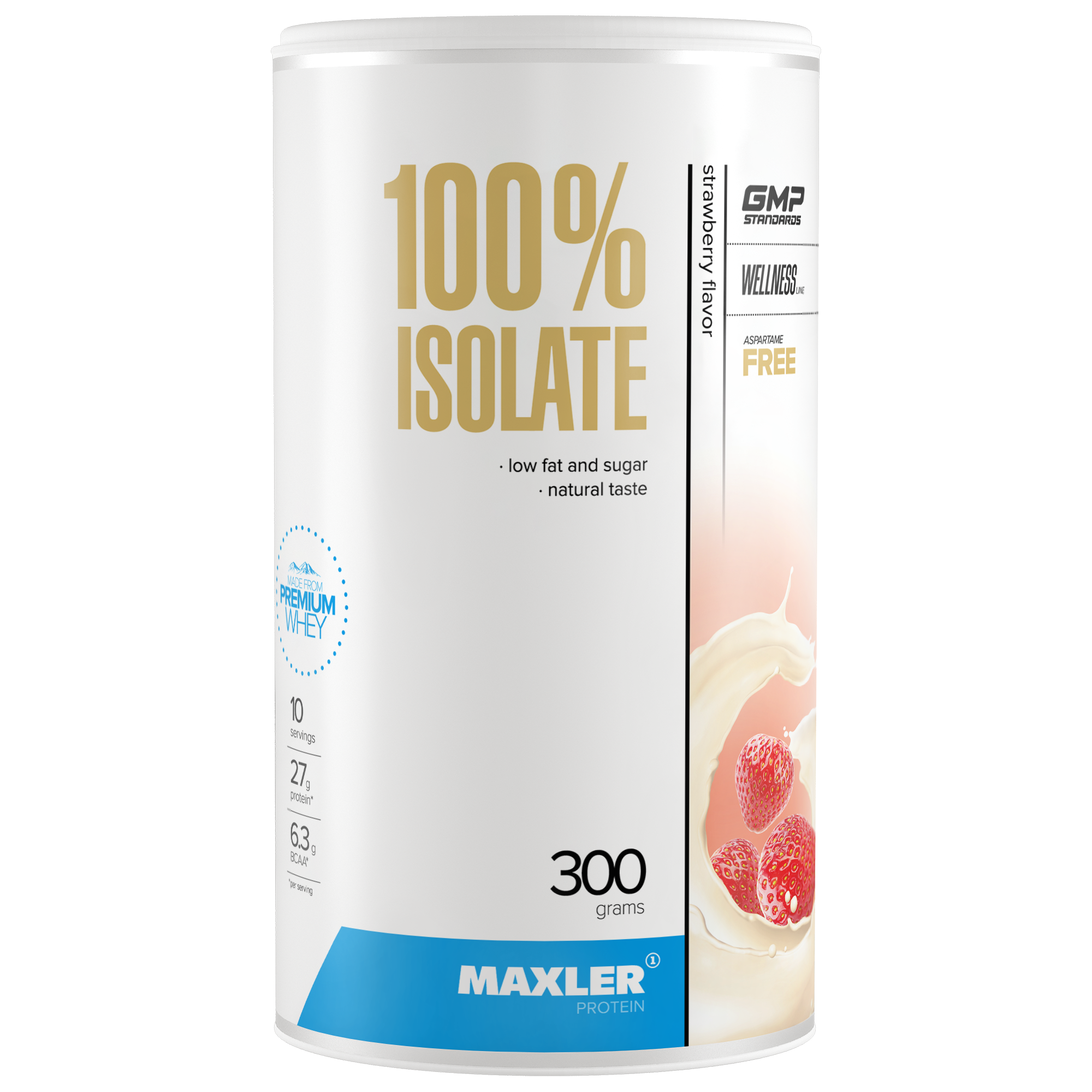 Изолят сывороточного белка Maxler, 300 г - клубника