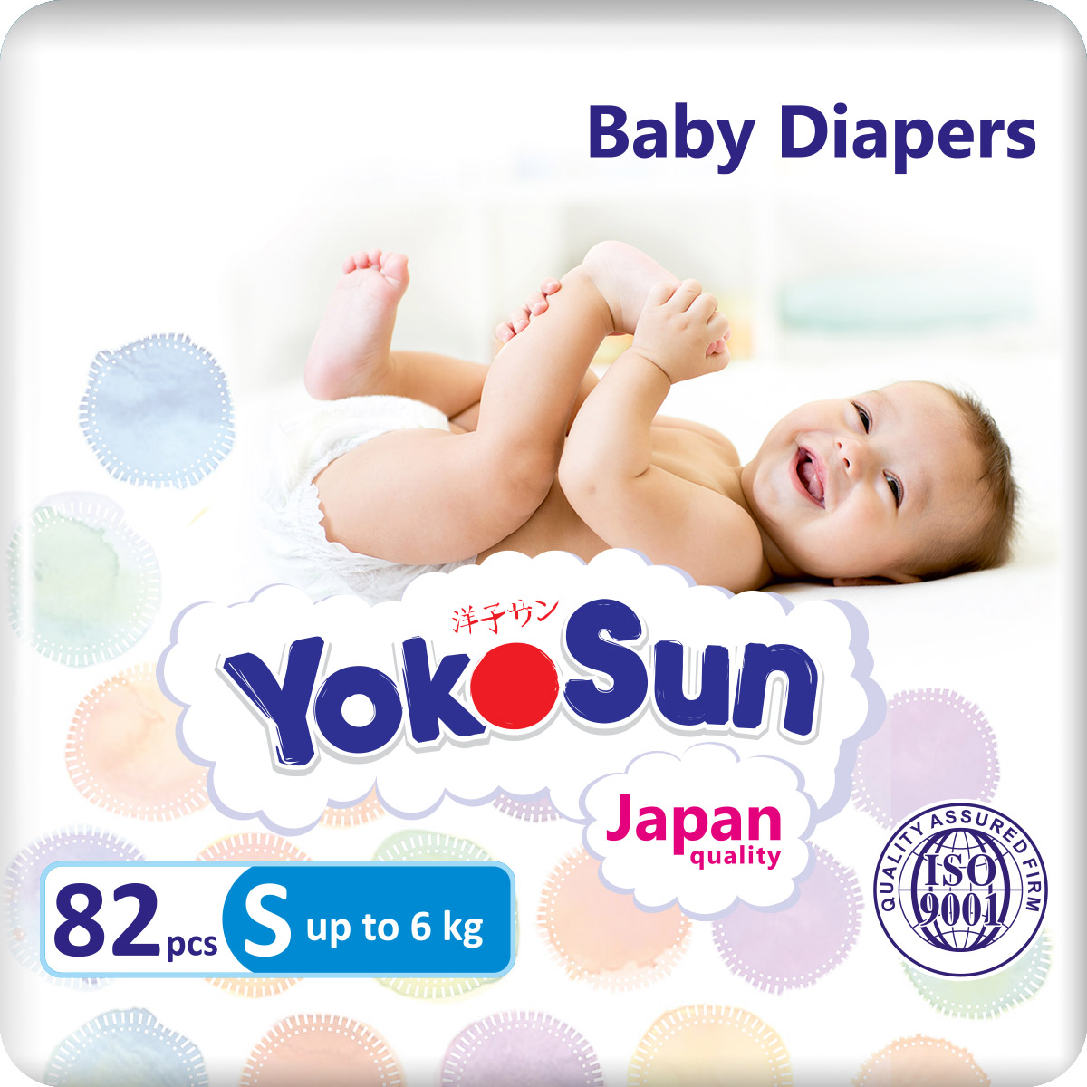 Подгузники YokoSun на липучках, размер S (до 6 кг) 82 шт
