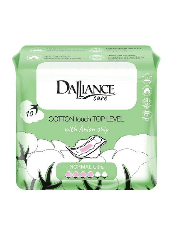 Прокладки гигиенические DALLIANCE Care COTTON touch NORMAL Ultra,10шт. (Китай)