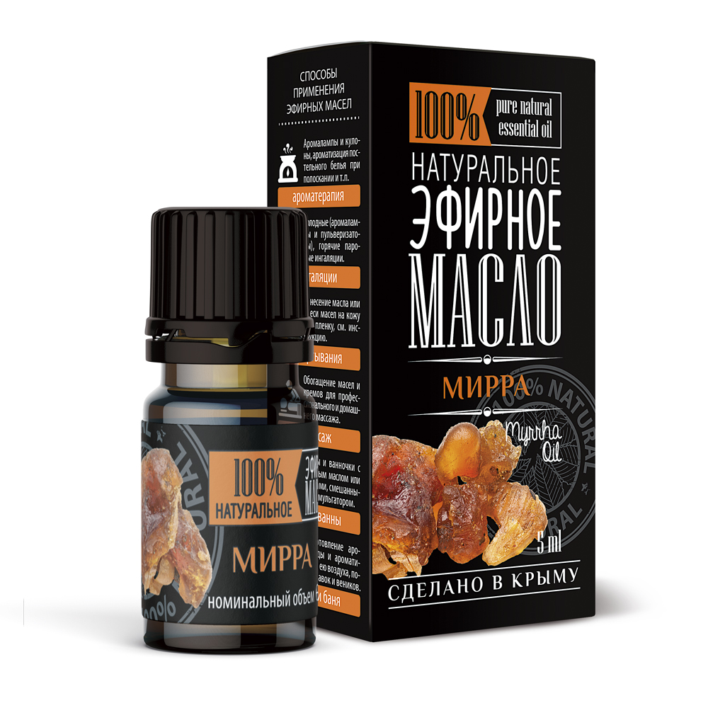 Эфирное масло Мирры ТМ "Крымские масла", кап.дозатор, 5 мл