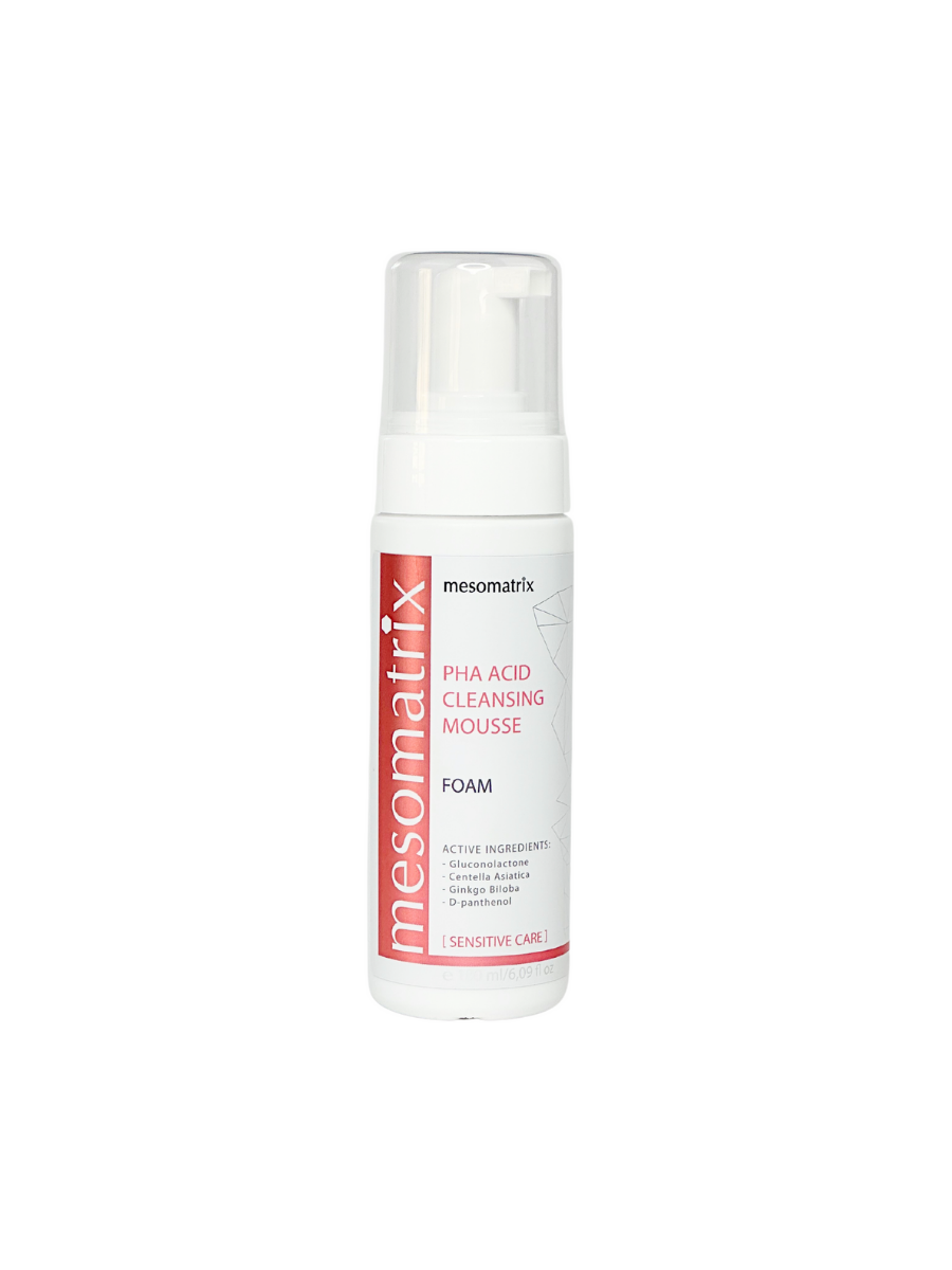 Пенка очищающая PHA ACID CLEANSING MOUSSE для чувствительной кожи MESOMATRIX / МЕЗОМАТРИКС, 180 мл