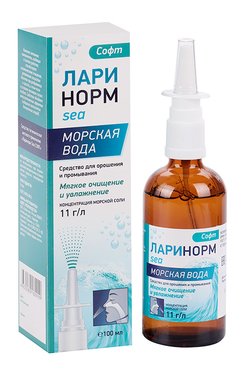 Ларинорм Море софт средство д/орошения/промыв носа 11 г/л, 100 мл, ИМН