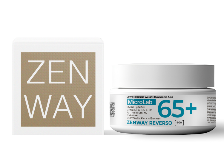 Крем для лица ZENWAY увлажняющий 65+ c антиоксидантами и активными биоэкстрактами, 50 мл.