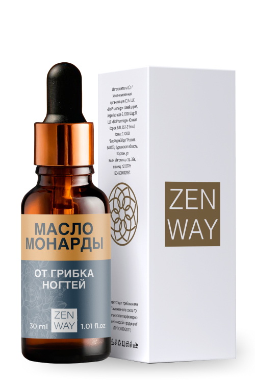 Масло монарды ZENWAY от грибка ногтей, 30 мл.