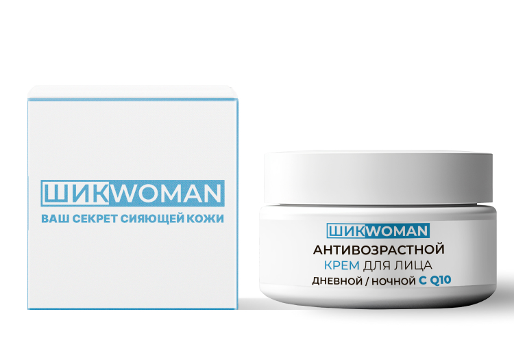 Крем для лица ШИКWOMAN антивозрастной липосомальный омолаживающий Лифтинг c коэнзимом, 50 мл.