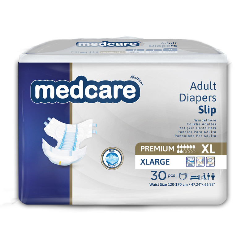 Подгузники MEDCARE для взрослых PREMIUM XL 120-170 см. 30 шт.