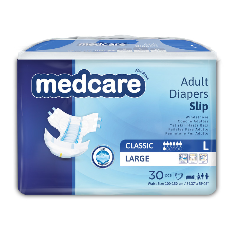 Подгузники MEDCARE для взрослых CLASSIC L 100-150см. 30 шт.