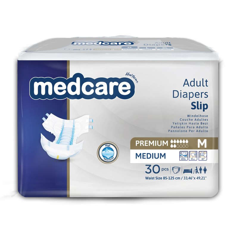 Подгузники MEDCARE для взрослых PREMIUM M 85-125 см. 30 шт.