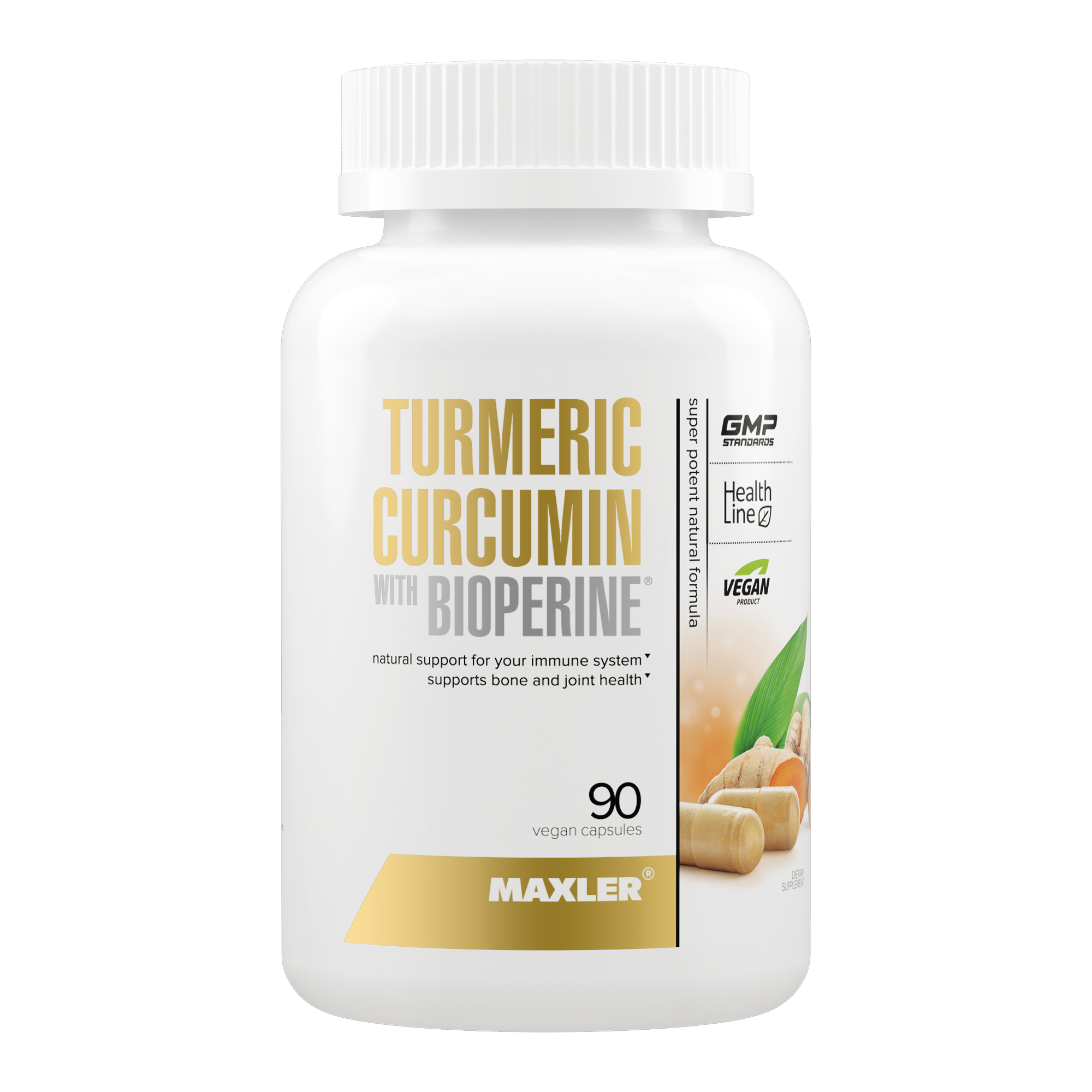 Экстракт куркумы с биоперином Maxler Turmeric Curcumin with BioPerine, 90 капсул