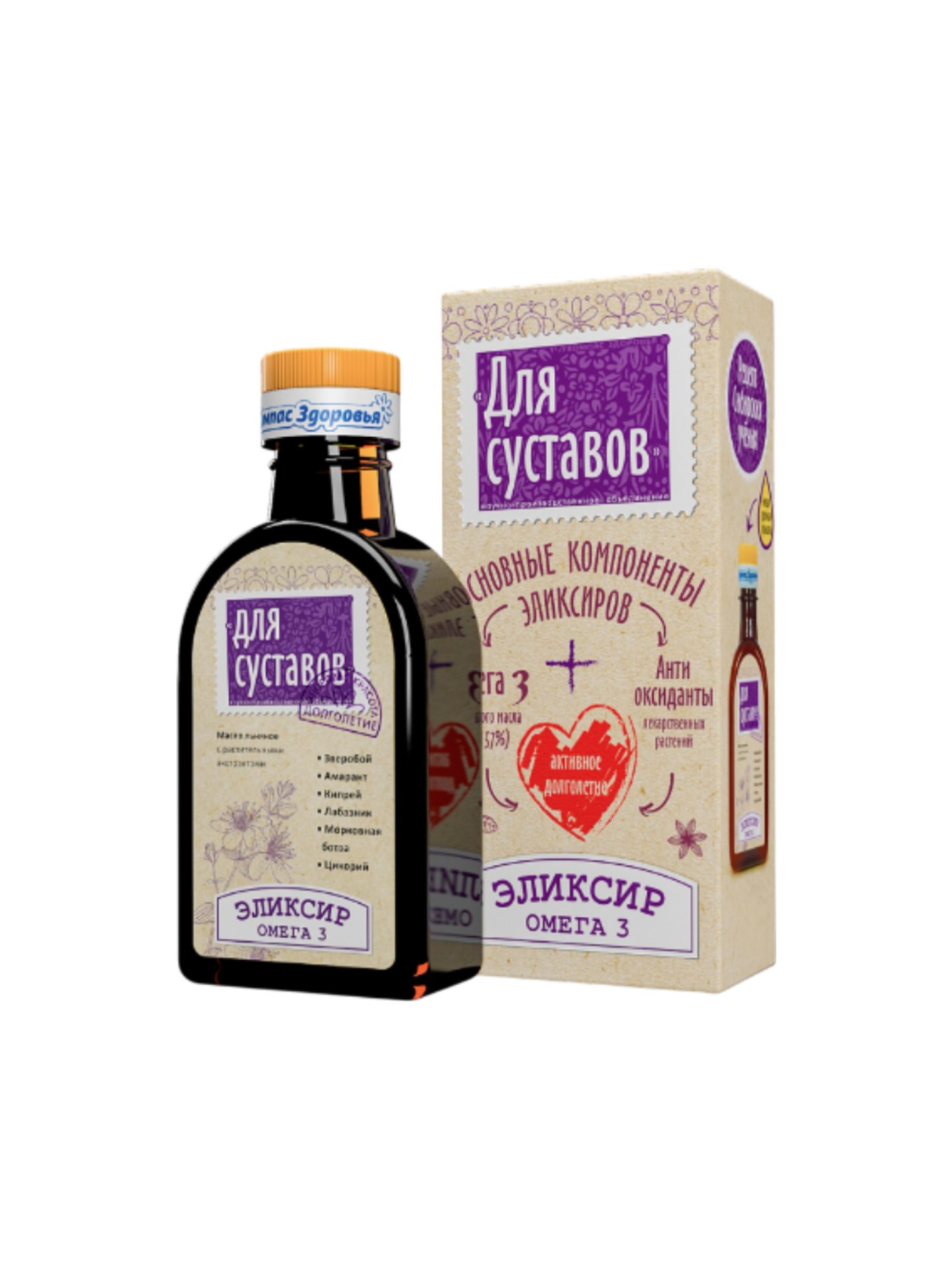Масло льняное "Эликсир для суставов", 200 мл, Компас Здоровья