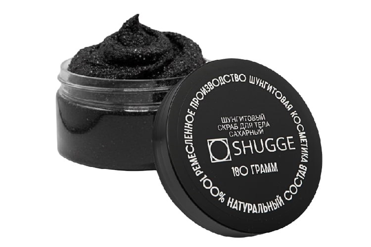 Шунгитовый натуральный скраб для тела сахарный SHUGGE, 180гр
