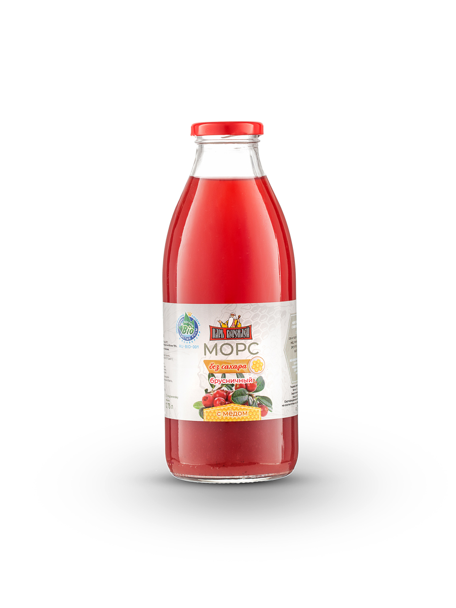 Морс БИО "Царь Берендей" Брусничный с мёдом, 0,75л.