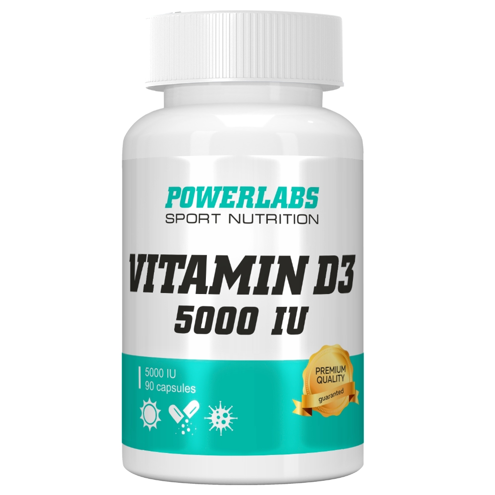 Биологически активная добавка к пище «Витамин Д3 Капс (VITAMIN D3 Caps)»,90 капсул, Powerlabs