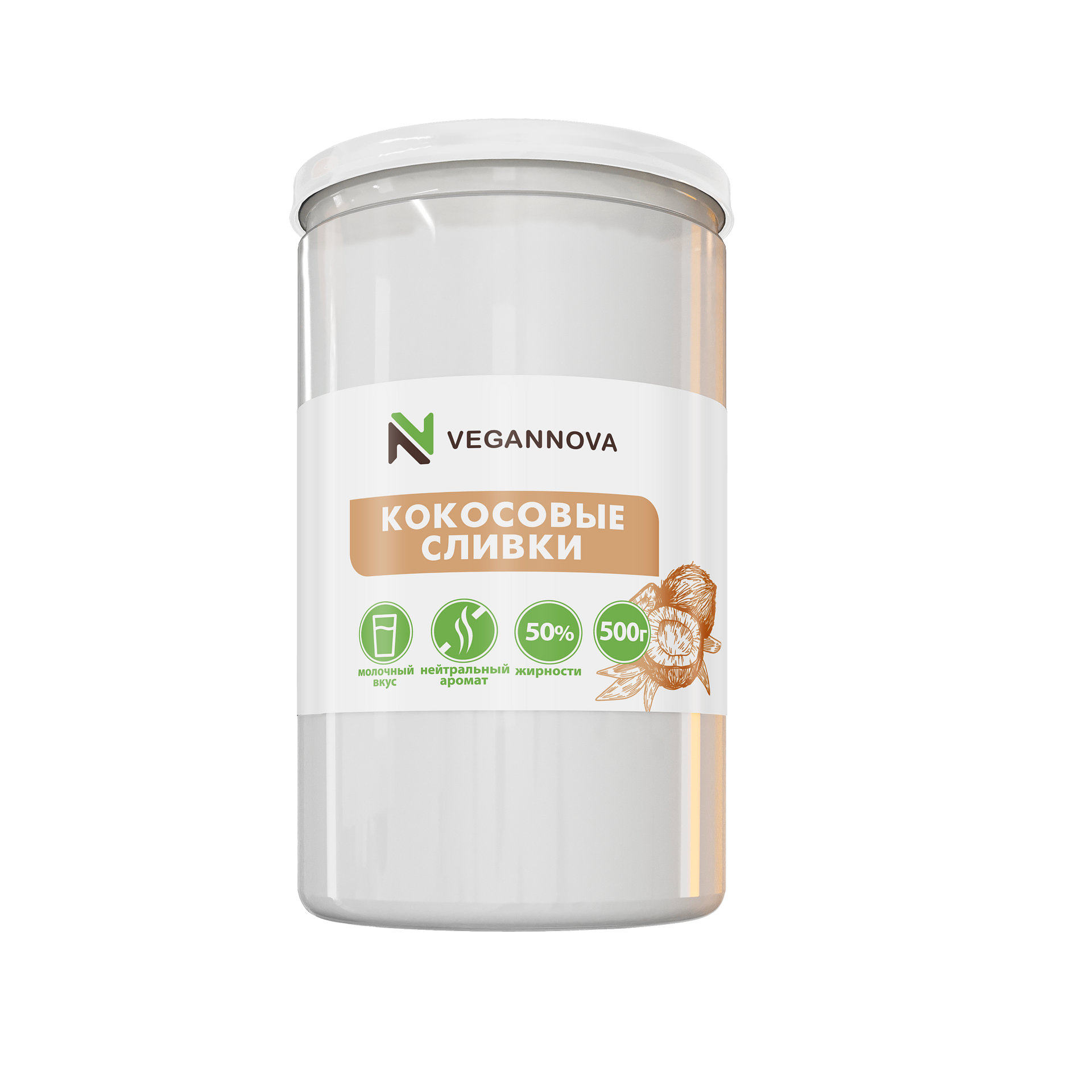 VeganNova Кокосовые сливки 500гр