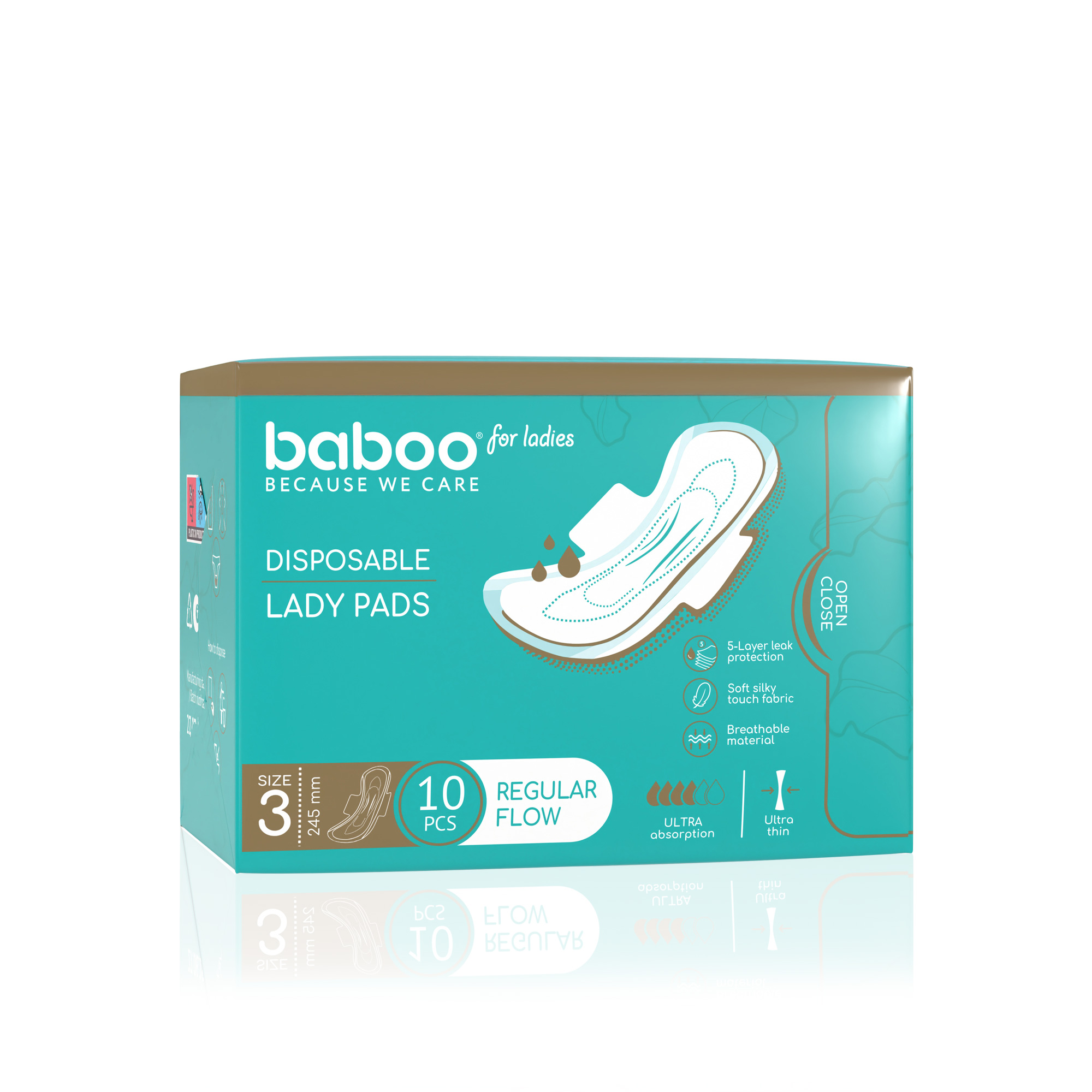 Прокладки женские гигиенические BABOO 10 шт,/уп. разм 3