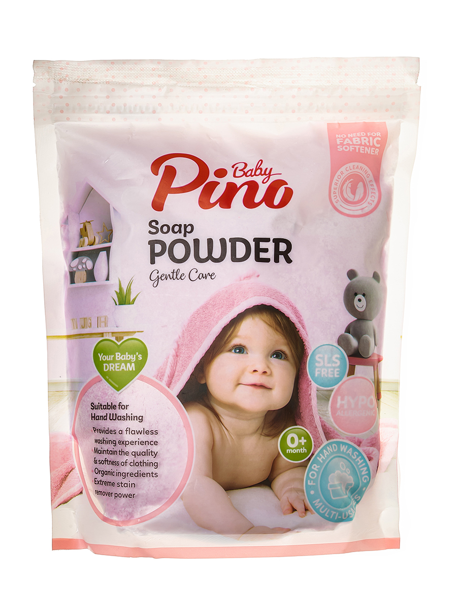 Детский мыльный порошок Baby Pino розовая упаковка 800 гр