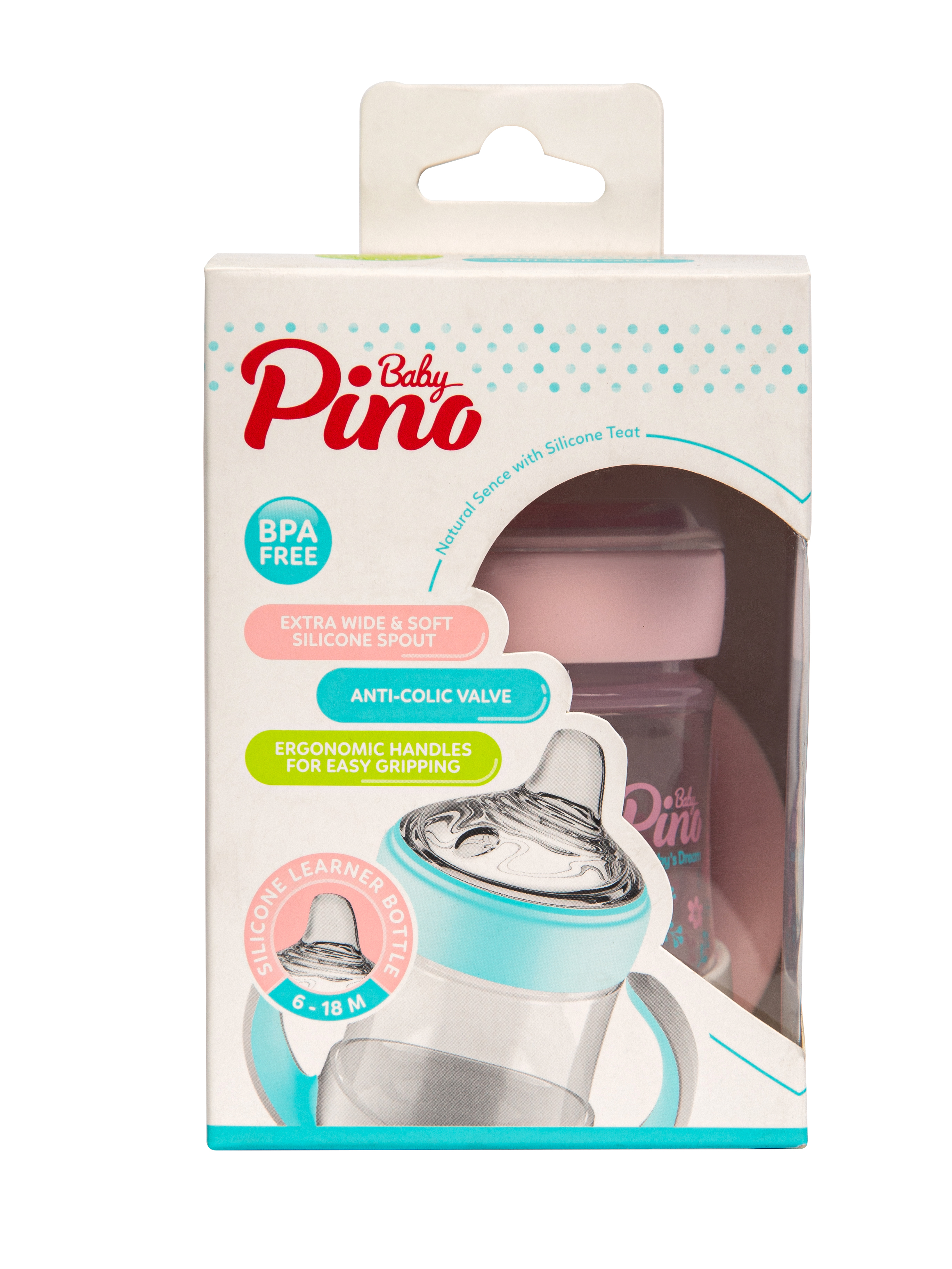 Детская обучающая бутылочка (поильник) "Baby Pino" 150 мл.