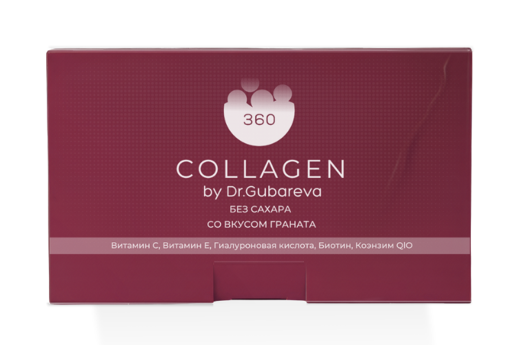 360 Сollagen by dr.Gubareva со вкусом граната 21 стик по 20 гр, желе