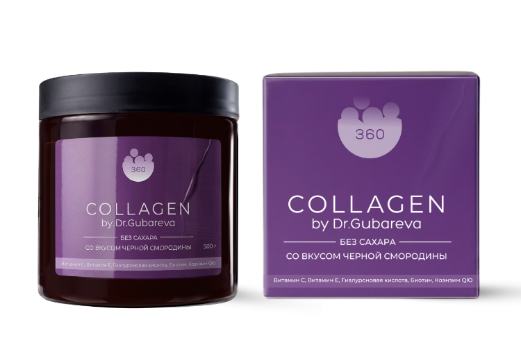360 Сollagen by dr.Gubareva со вкусом смородины 500 гр, желе