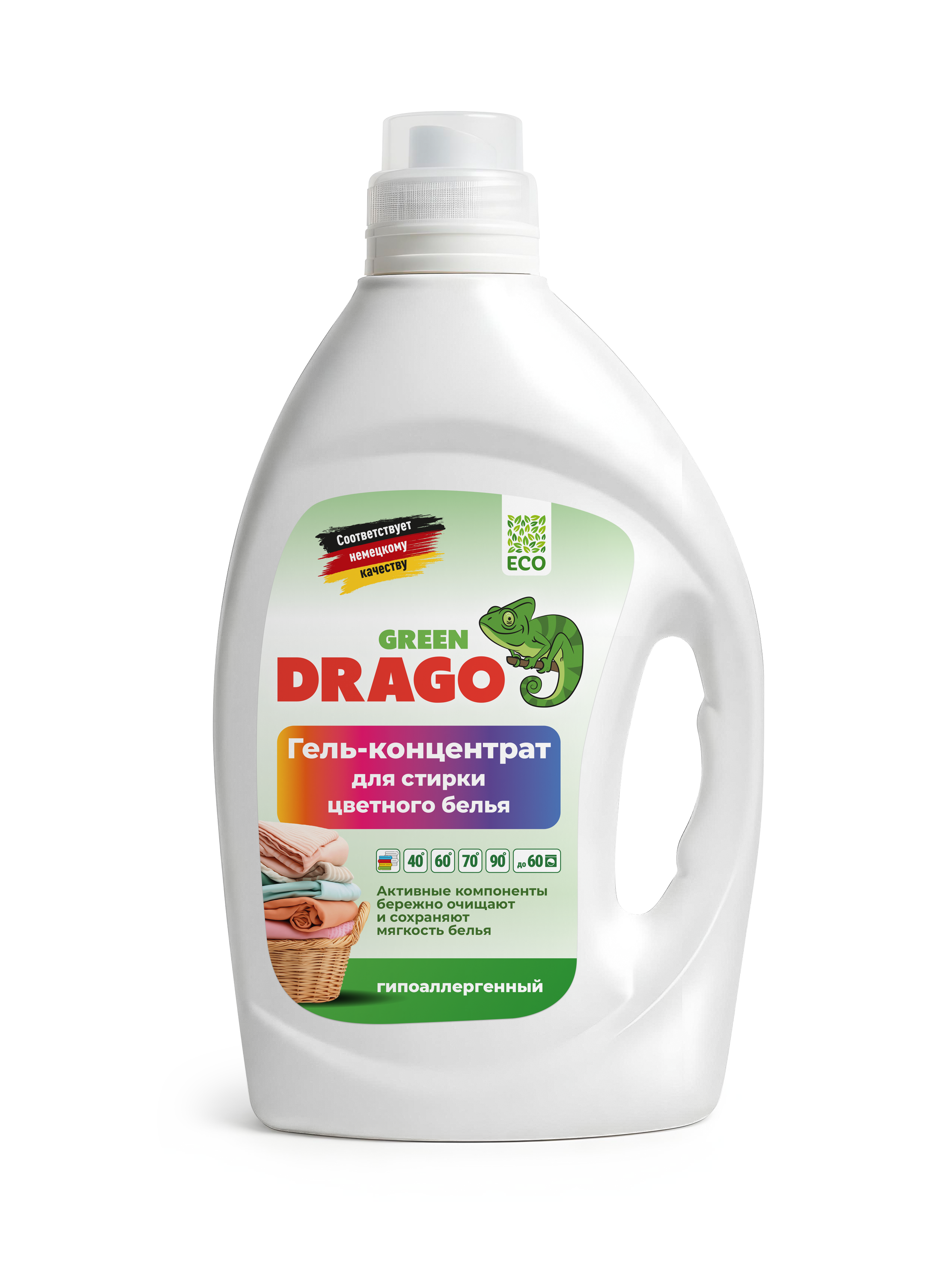 Гель для стирки Green Drago ECO для цветного белья концентрат, 2 л